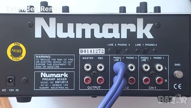 DJ mixer Numark DM1001EX професионален миксер , снимка 4 - Ресийвъри, усилватели, смесителни пултове - 50151083