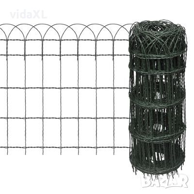 vidaXL Ограда за тревни площи, прахово боядисана тел, 25х0,65 м*SKU:141074, снимка 1 - Огради и мрежи - 45508216
