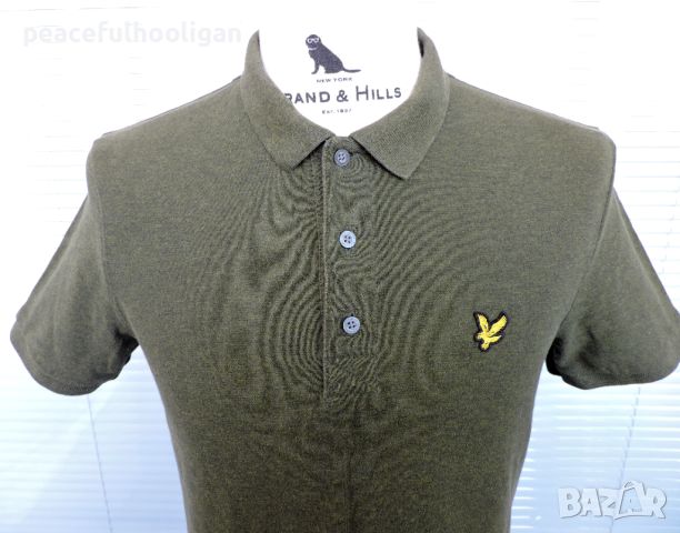 Lyle & Scott Mens Olive green Casual Polo Shirt - мъжка поло тениска в зелено размер  M/S , снимка 2 - Тениски - 45270152