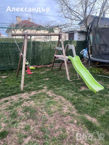 Градинска Люлка с Пързалка и Въжена Стълба, снимка 3 - Градински мебели, декорация  - 53938506