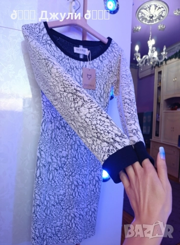 Стилна рокля с мраморен ефект, снимка 7 - Рокли - 51813950