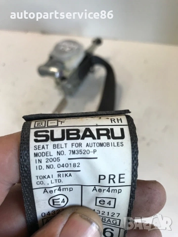 Преден десен колан за сигурност за Subaru Legacy (2007) 7M3520-P , снимка 2 - Части - 54227654