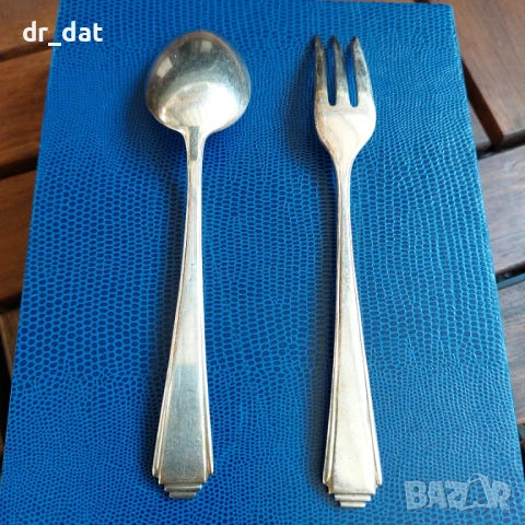 Комплект посребрени прибори, снимка 9 - Антикварни и старинни предмети - 45163213