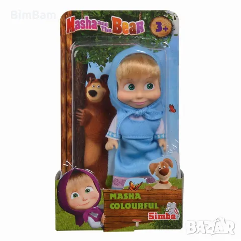 Кукла Masha and the Bear Colourful / Маша със синя рокля, снимка 1 - Кукли - 48410362