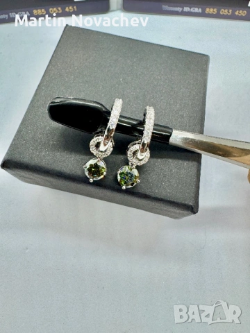 Сребърни обеци с мойсанит (Диамант) 0.5 карата, снимка 12 - Обеци - 53725579