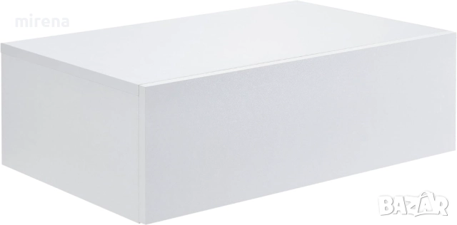 Стенен рафт с чекмедже Нощен скрин Висящ рафт 46x30x15 см Бял 219, снимка 3 - Шкафове - 51544344
