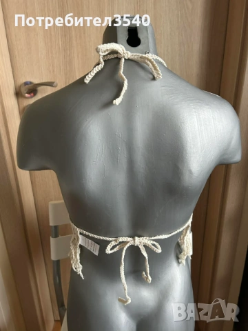 Мрежест бежов топ с гол гръб, снимка 4 - Корсети, бюстиета, топове - 53577250