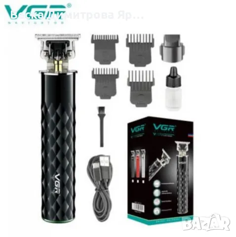 Водоустойчива професионална машинка за подстригване VGR V-170 с метален корпус и USB-C зареждане