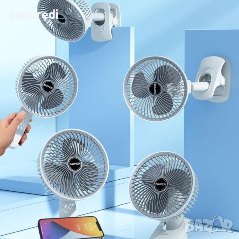 Мощен мини вентилатор с многофунционална стойка, снимка 6 - Вентилатори - 51028678