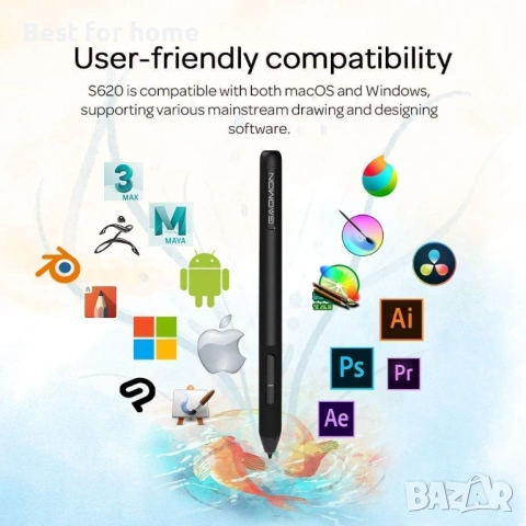 GAOMON S620  Графичен таблет за дигитално рисуване/ 2D 3D анимация/, снимка 7 - Друга електроника - 53911944