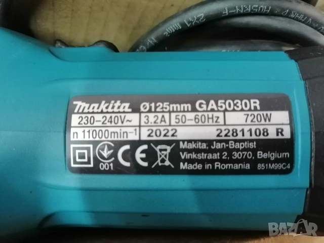 Ъглошлайф MAKITA GA5030R 125mm 720W, снимка 13 - Ъглошлайфи - 53871873