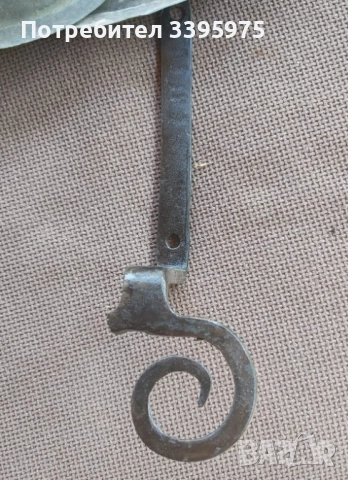 Антична кована дръжка за порта 19-ти век, снимка 3 - Антикварни и старинни предмети - 51474698