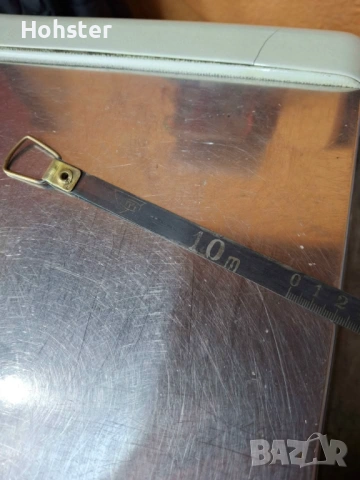 Българска геодезическа ролетка от соца, 10 м, 1972 г., снимка 4 - Антикварни и старинни предмети - 53905067