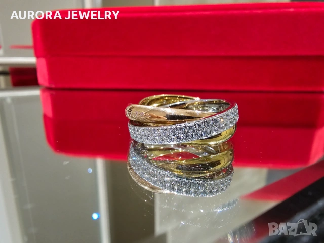 CARTIER Trinity Half Paved Classic Унисекс (Мъжки / Дамски) Пръстен