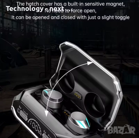 Смарт безжични слушалки TWS EM-M41, Bluetooth 5.2, LED дисплей, СИВО, снимка 3 - Bluetooth слушалки - 52880454