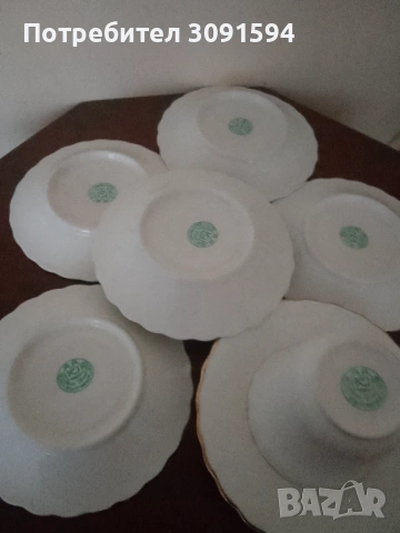 Чаша и 6 чинийки костен порцелан България , снимка 7 - Чаши - 53831461