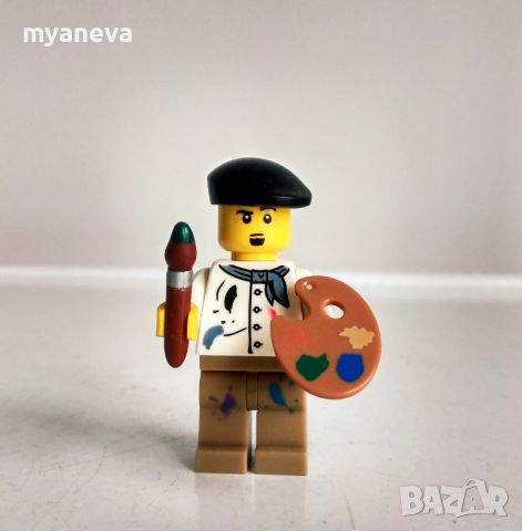 LEGO vintage фигурка на художник с цветна къща. , снимка 2 - Колекции - 45657976