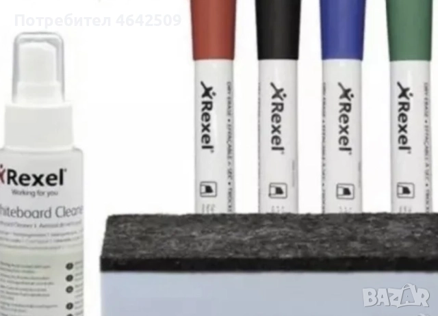 Комплект Маркери Спрей и Гъба за Почистване за Бяла Дъска Rexel , снимка 2 - Ученически пособия, канцеларски материали - 52368035