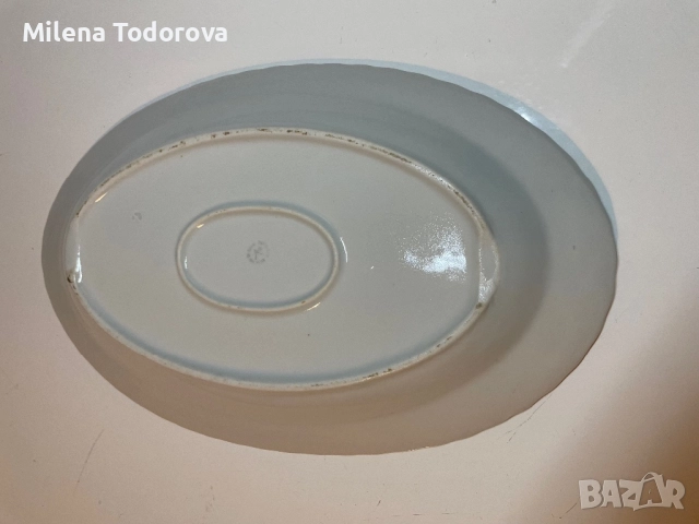 Голямо елипсовидно, порцеланово плато, снимка 4 - Чинии - 52599316