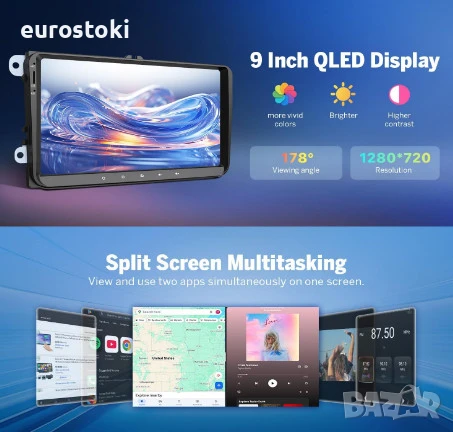 EONON мултимедия за VW Golf VI/V Polo Touran T5 Seat Skoda, Android 13, 6+64GB, екран 9 инча, снимка 8 - Аксесоари и консумативи - 51379817