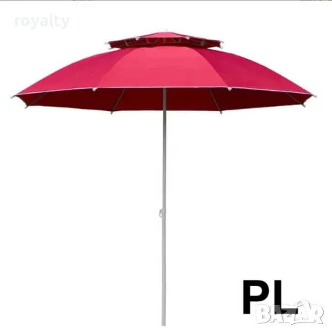 Градински чадър с UV защита с ветроустойчива клапа и двоен покрив – 220/220 см, снимка 2 - Градински мебели, декорация  - 50394371