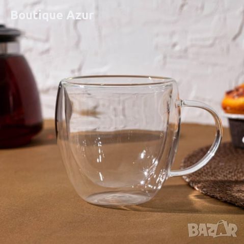 Стъклена чаша за кафе с двойно дъно 200ml, снимка 2 - Чаши - 45929252