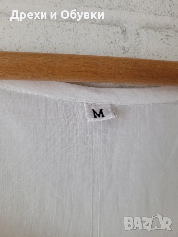 Бяла лятна рокля памучна материя бохо, снимка 3 - Рокли - 54235178