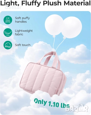 BAGSMART Висяща тоалетна чанта с кука, водоустойчива пътна тоалетна чанта, снимка 6 - Чанти - 53934627