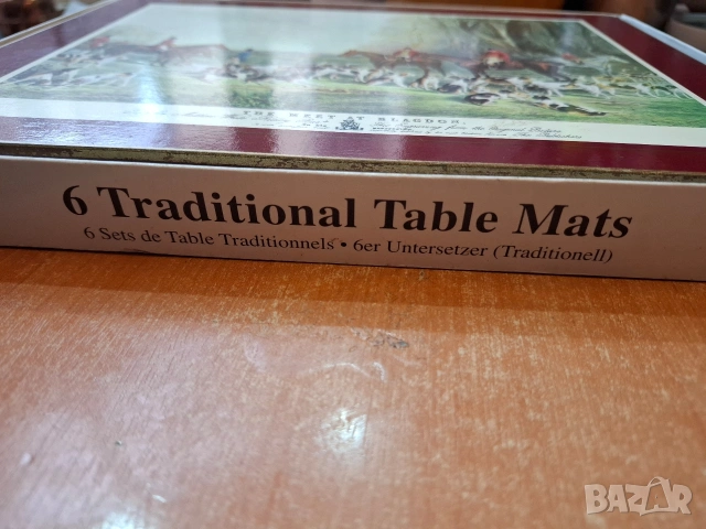 Винтидж корк подложки с антични ловни картини, снимка 7 - Декорация за дома - 53202072