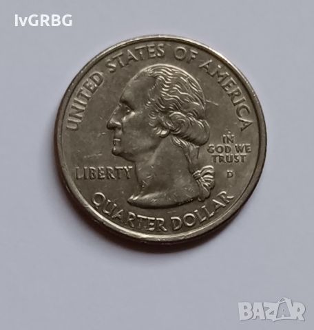 1/4 долар САЩ СЕРИЯТА С ЩАТИТЕ - Роуд Айланд 25 цента Америка 2001 Монета от САЩ  Rhode Island