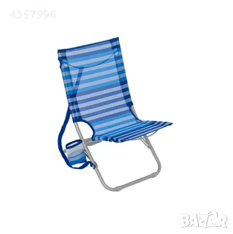 Сгъваем стол за къмпинг, плаж, Син райе 