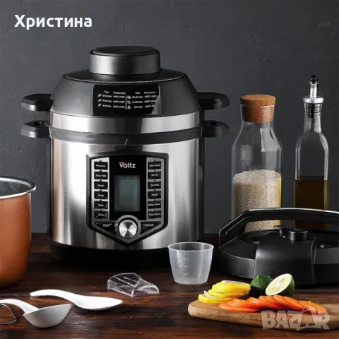 Мултикукър под налягане и Фритюрник Air Fryer 2в1, 6L, 44 функции, 12 програми, снимка 3 - Мултикукъри - 48744755