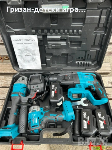 Немски безчетков комплект 3в1 гайковерт перфоратор шлайф WerkBull