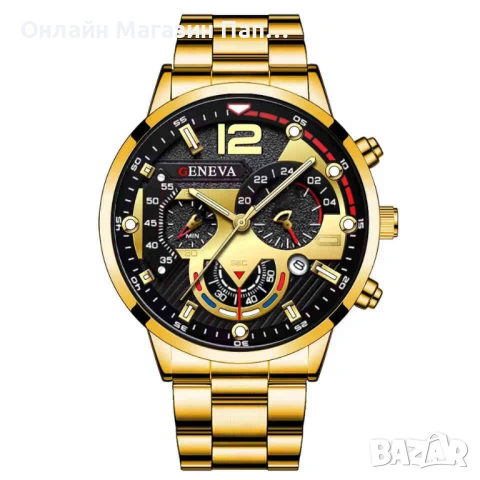 GENEVA мъжки бизнес кварцов часовник с календар, снимка 7 - Мъжки - 53160291
