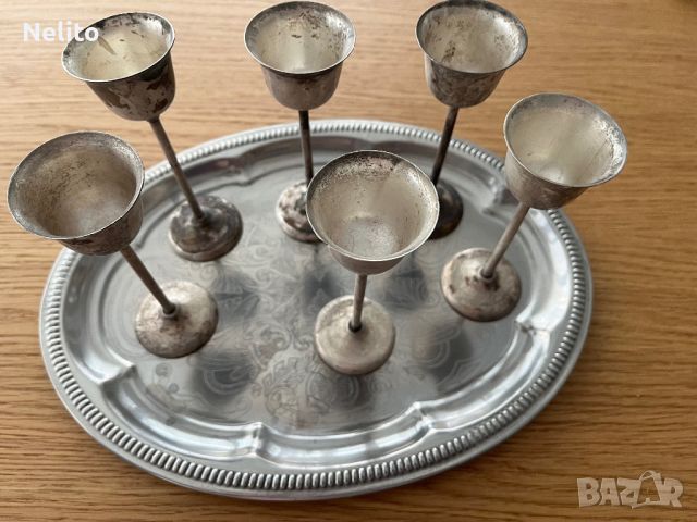 Стари посребрени чаши, снимка 2 - Антикварни и старинни предмети - 46416955