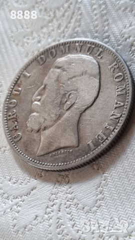 Сребърна монета кралство Румъния 5 леи 1880, снимка 4 - Нумизматика и бонистика - 45750430