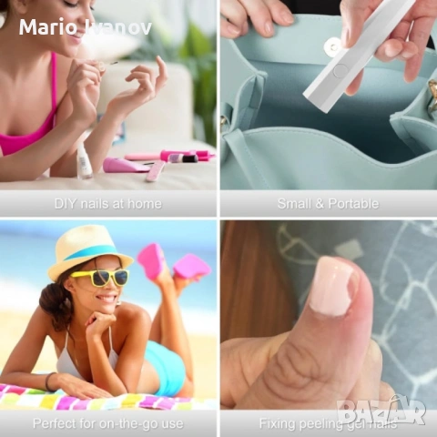 Преносима мини UV лампа за маникюр с Type-C зареждане и два режима на таймера, снимка 3 - Продукти за маникюр - 53177450