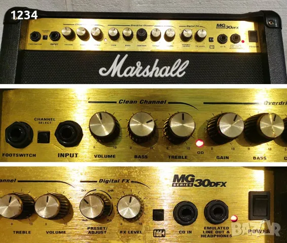 Усилвател за китара кубе Marshall MG30DFX 30W с overdrive, снимка 3 - Китари - 47135429