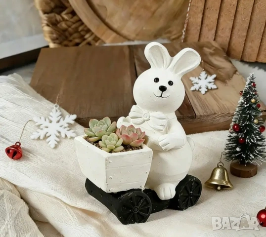 Молд кашпа заек с количка , снимка 4 - Форми - 53088675