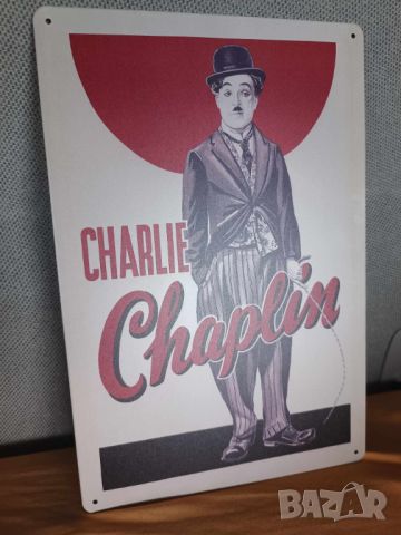 Charlie Chaplin-метална табела(плакет), снимка 3 - Декорация за дома - 45728353