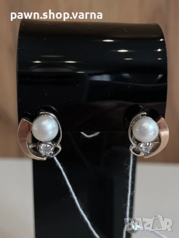 Сребърни дамски обеци с инкрустации – проба 925, снимка 1