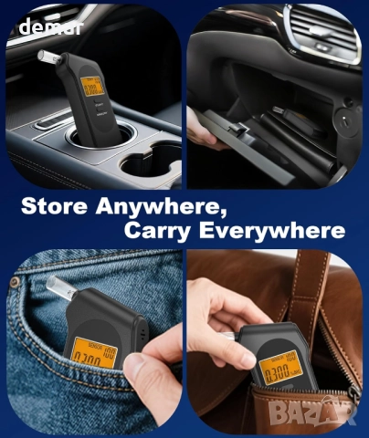 Powplur дрегер и преносим алкохолен тестер за лична и домашна употреба, LCD дисплей, 5 мундщука, снимка 5 - Други стоки за дома - 51997283