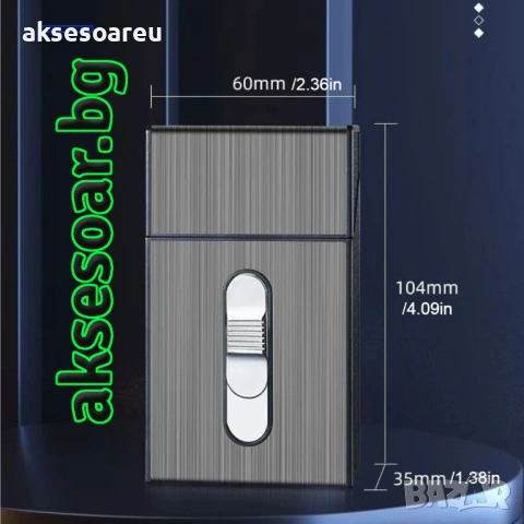 Нова табакера кутия за 20 цигари с водоустойчива и влагоустойчива електронна запалка от волфрамова, снимка 4 - Табакери - 53122423