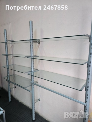 Спешно 4×стъклени рафтове/стелажи за оборудване на магазин, снимка 2 - Оборудване за магазин - 52720111