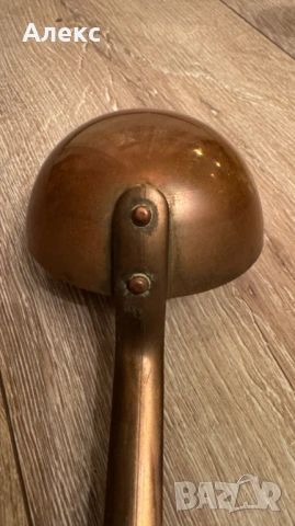 Масивен Френски меден голям черпак– кован., снимка 2 - Антикварни и старинни предмети - 53157684