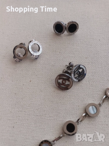 Комплект от 3 чифта обеци и гривна неръждаема стомана, Спиди/лично предаване, снимка 2 - Бижутерийни комплекти - 52933837