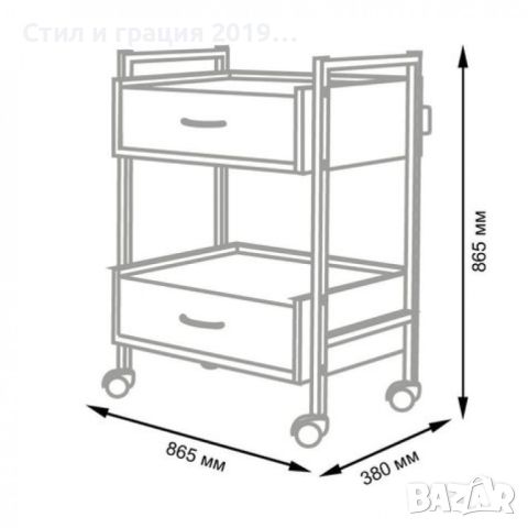 Количка за естетика Anka Basic - бяла/черна 86,5 х 38 х 86,5 см, снимка 3 - Козметични уреди - 45323068