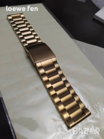 Верижка за часовник масивна плътна неръждаема стомана златиста златна позлатена gold!, снимка 2 - Каишки за часовници - 50741780