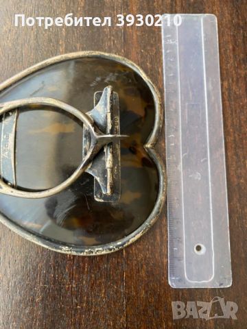 Щипка за хартия във формата на сърце от сребро и черупка на костенурка, снимка 6 - Антикварни и старинни предмети - 45481185