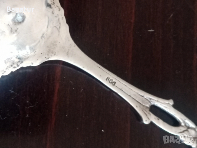 Стара сребърна лъжица немска голяма, за сладолед, снимка 11 - Антикварни и старинни предмети - 54126282